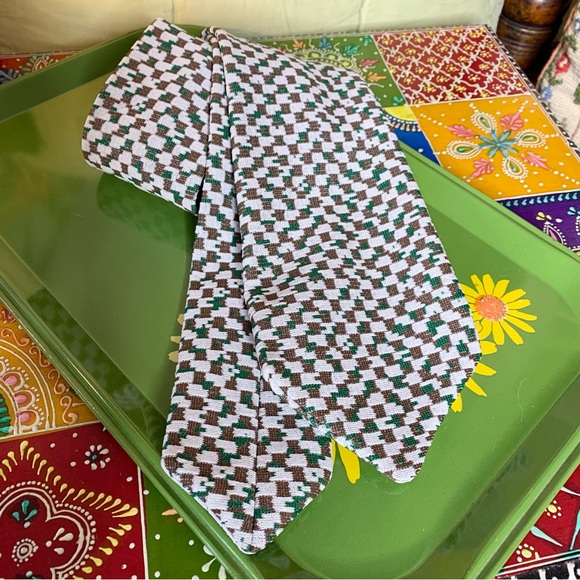 70s Checked Polyester Tie - Picture 2 of 3
